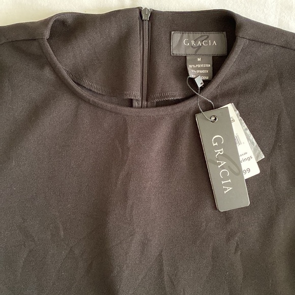 Gracia NWT beautiful A line midi length dress organza balloon sleeve embroidery - Picture 3 of 11